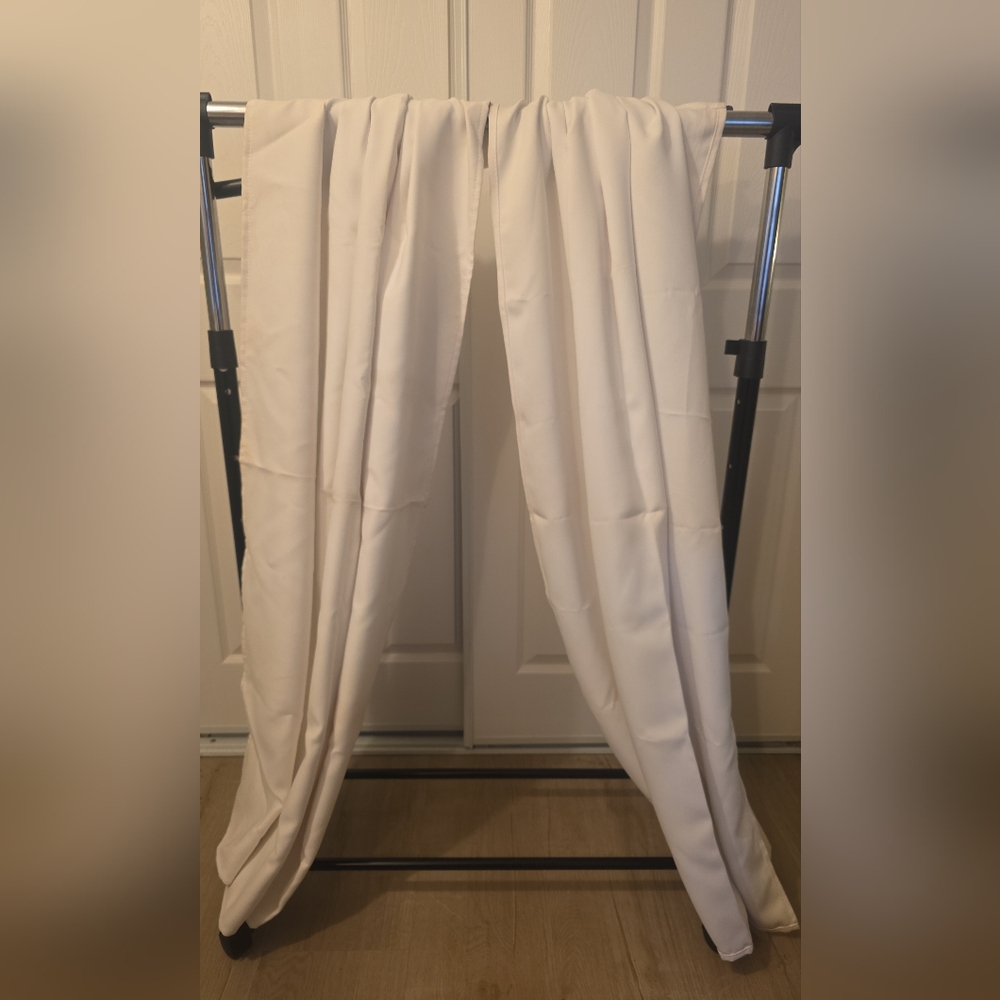 White Blackout Curtains – Rod Pocket - 4 PANELS